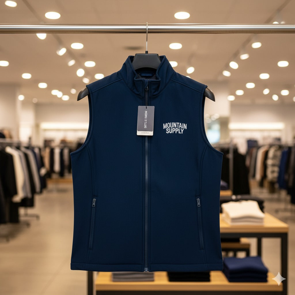 Versatile Navy Blue Softshell Vest by Mountain Supply