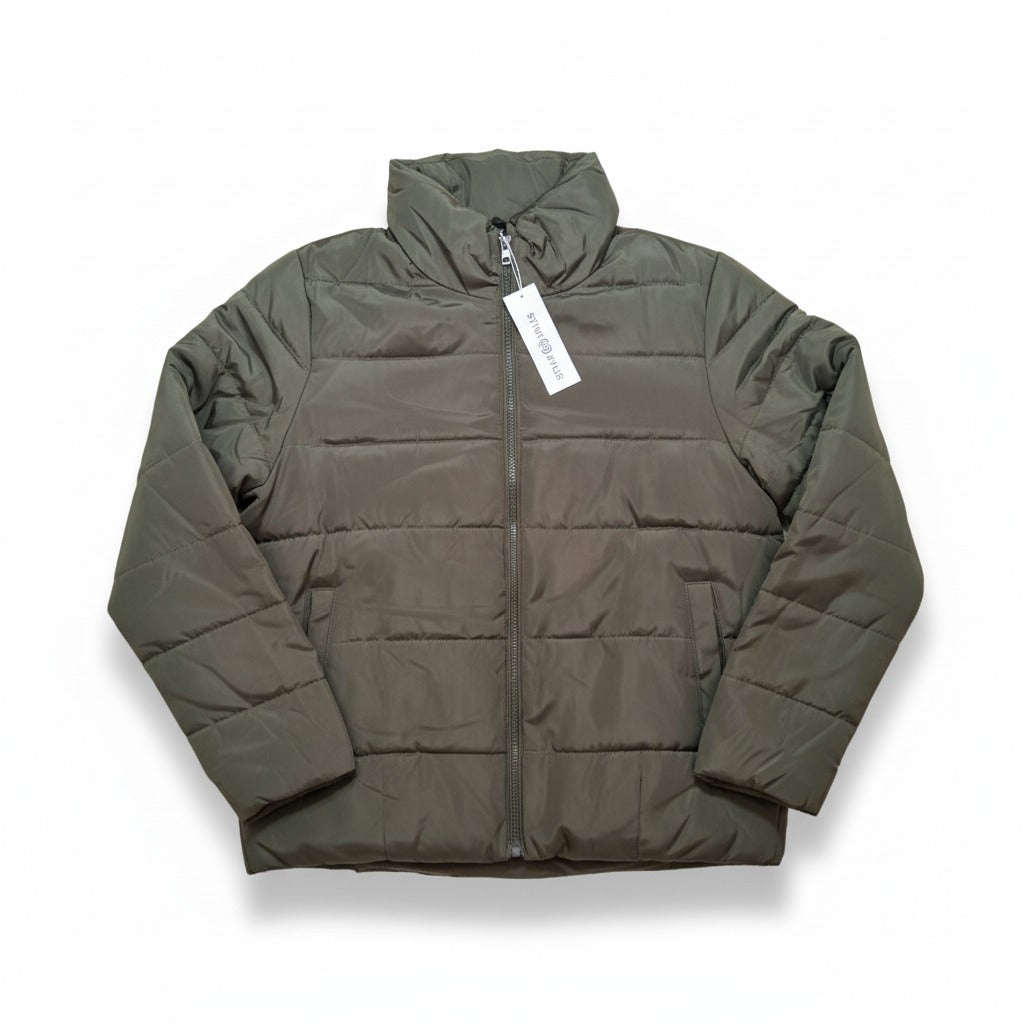 Women's Chic Shiny Black Puffer Jacket