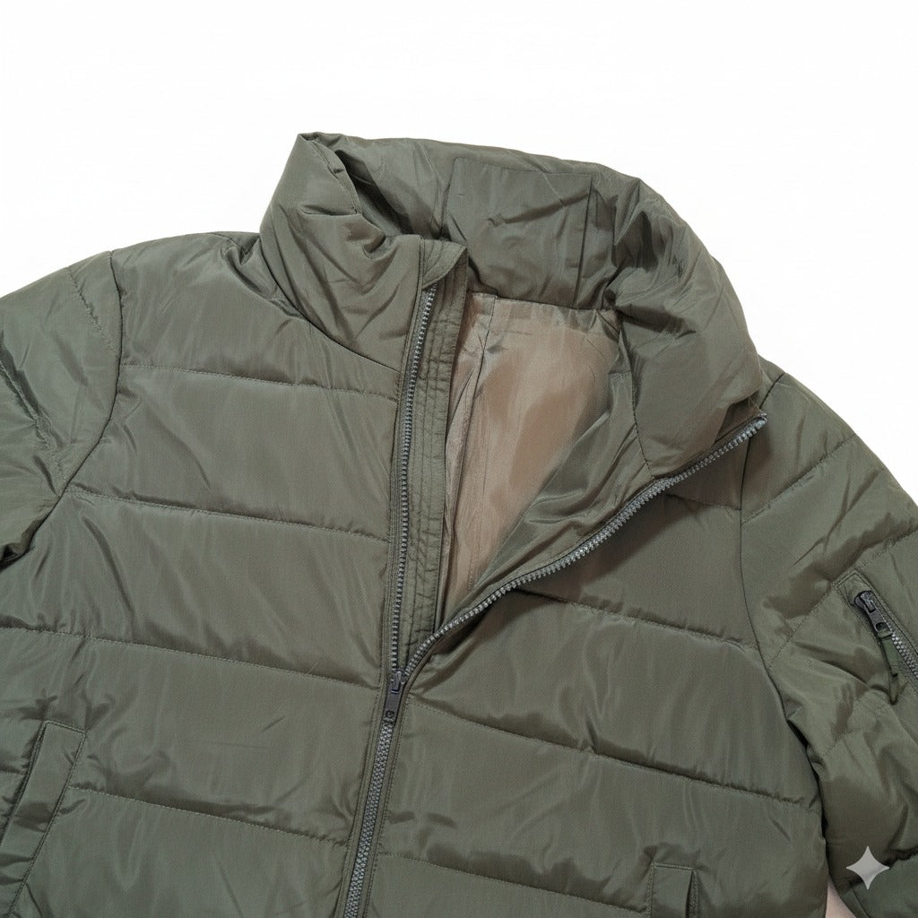 Women's Chic Shiny Black Puffer Jacket