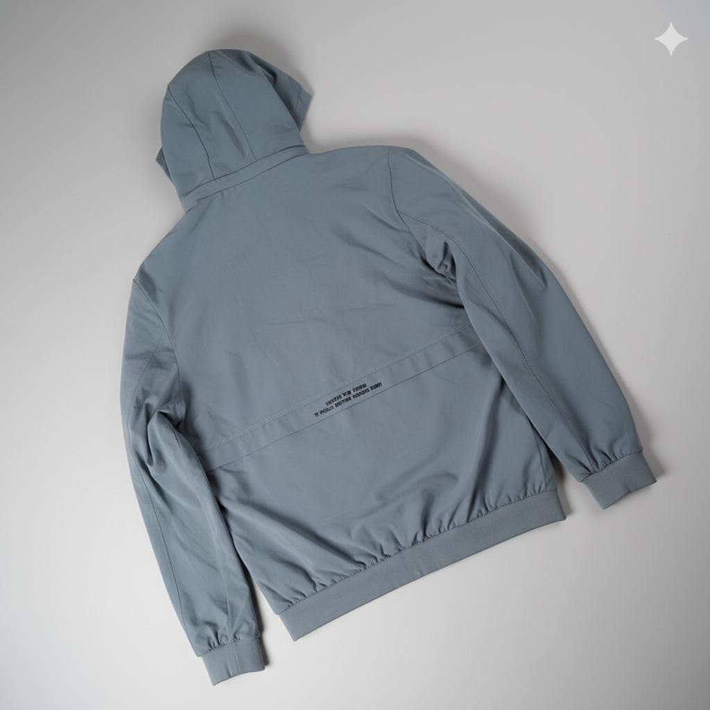 The 'AeroFlow' Lightweight Hooded Bomber Jacket - Stylish Comfort in Stone Gray