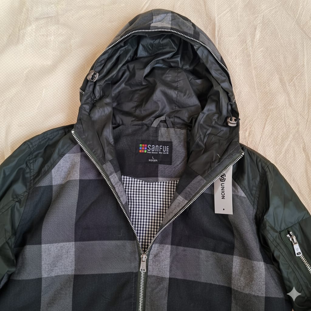 Modern Plaid & Windproof Hooded Jacket