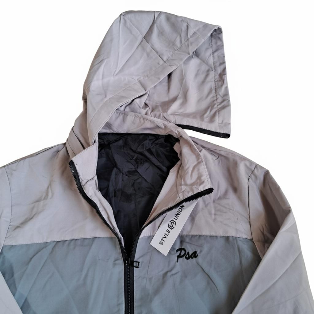 Men's Casual Color-Block Hooded Windbreaker Jacket