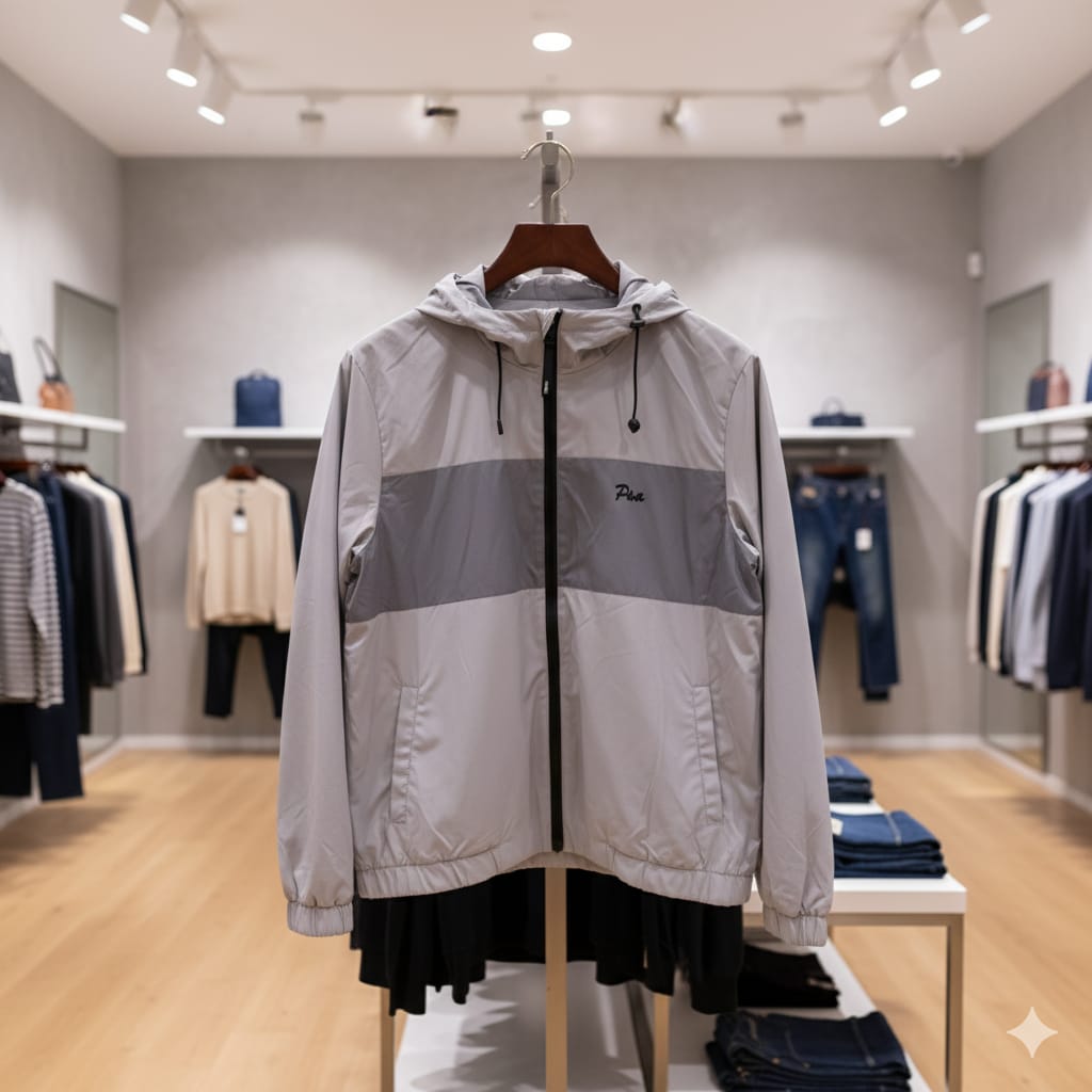 Men's Casual Color-Block Hooded Windbreaker Jacket