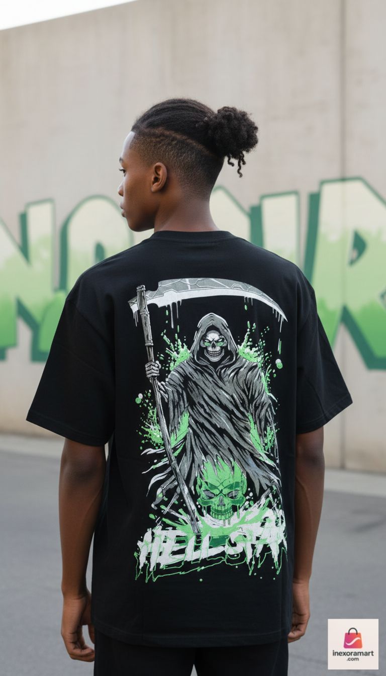 HELLSTAR Reaper Graphic Black Cotton T-Shirt