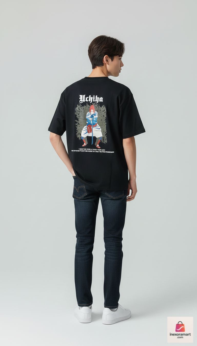 Streetwear Cotton T-Shirt | Graphic Hand & Dog Front Print | Jichiba Microphone Back Print