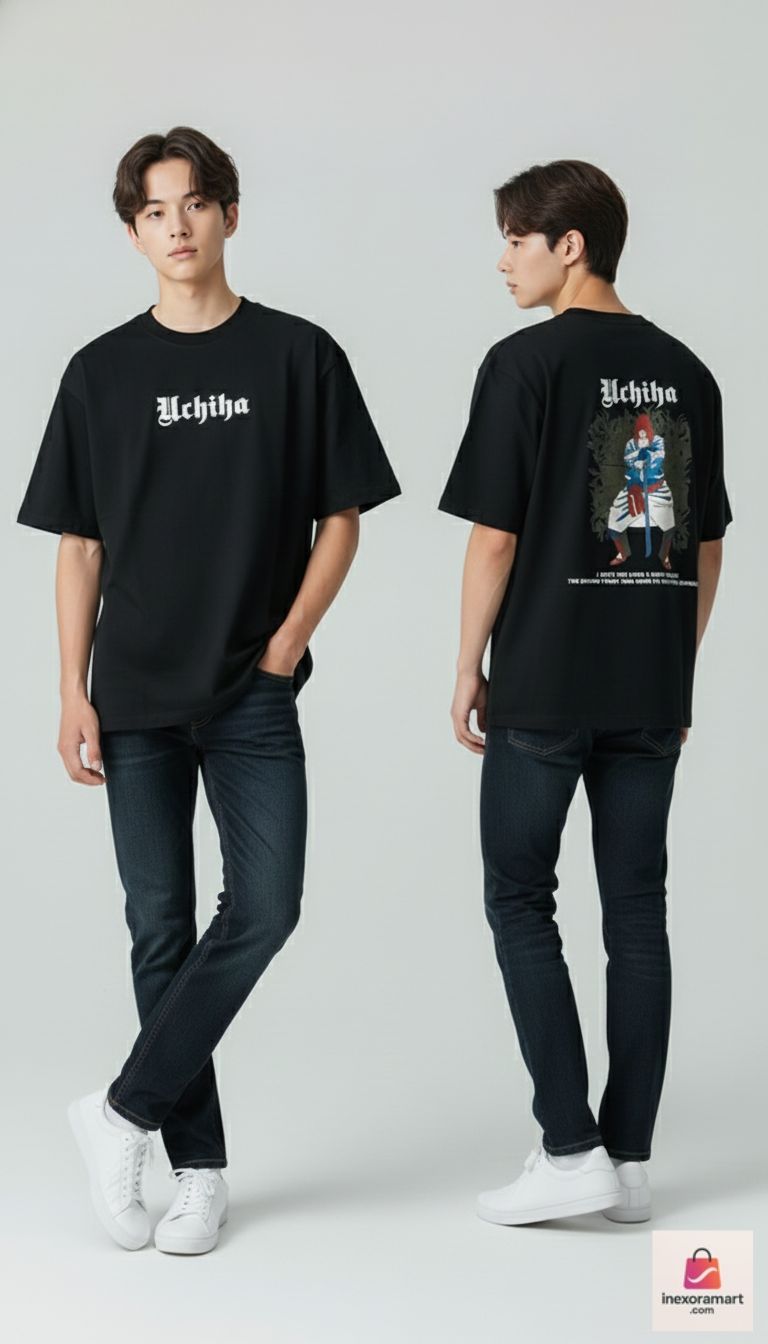 Streetwear Cotton T-Shirt | Graphic Hand & Dog Front Print | Jichiba Microphone Back Print