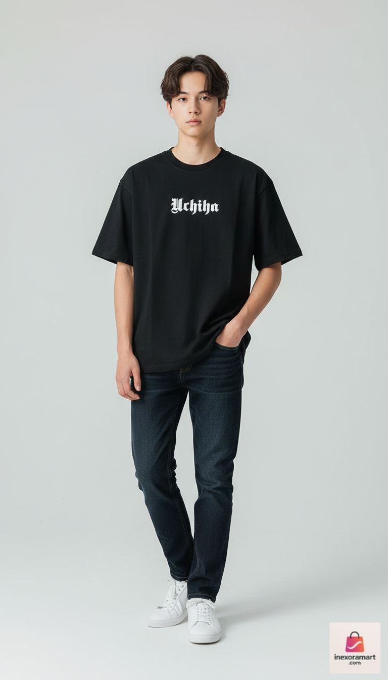 Streetwear Cotton T-Shirt | Graphic Hand & Dog Front Print | Jichiba Microphone Back Print