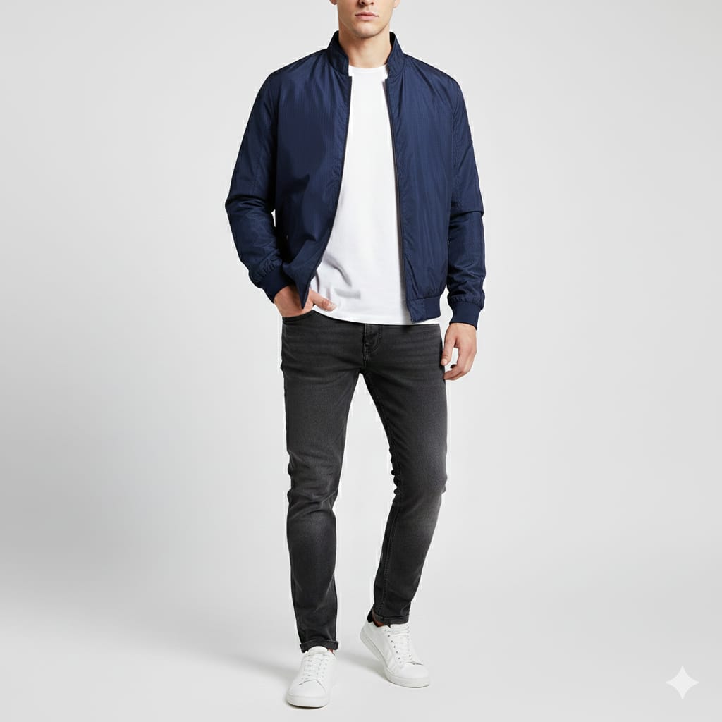 DUSHANG Golf Fashion Men's Navy Blue Windbreaker Jacket Size XL