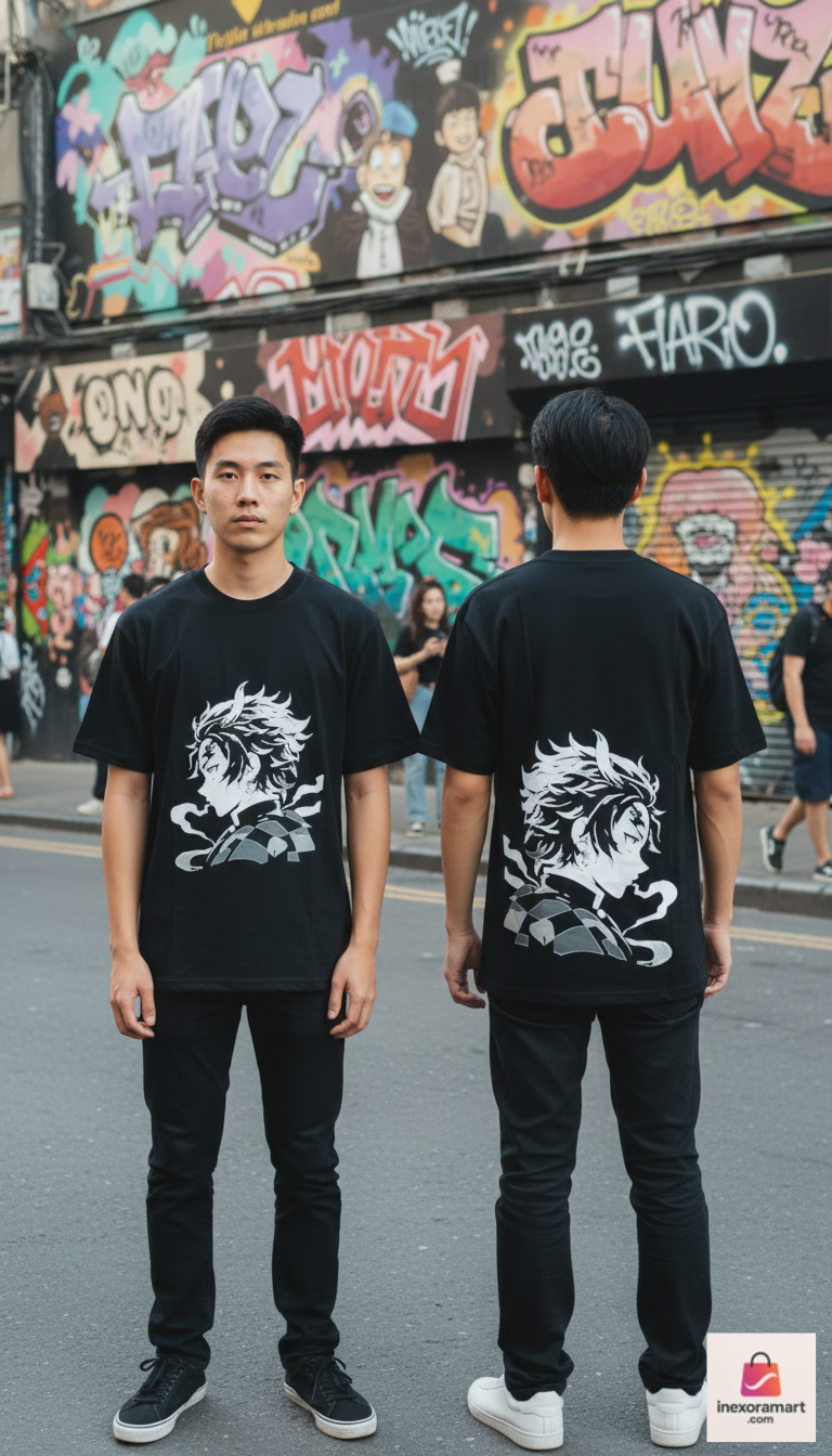 Shadow Profile Tee Street Wear Cotton T-Shirt | Front & Back Print